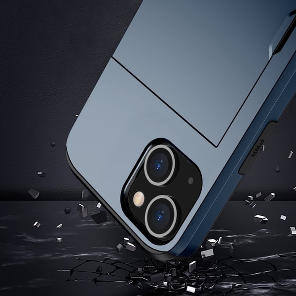 SKALO iPhone 15 Plus Armor Cover kortholder - Blå
