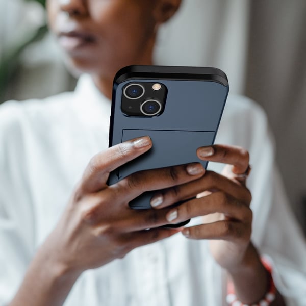 SKALO iPhone 15 Plus Armor Cover kortholder - Blå