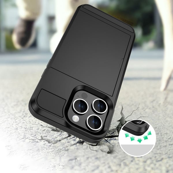 SKALO iPhone 15 Armor Cover kortholder - Blå