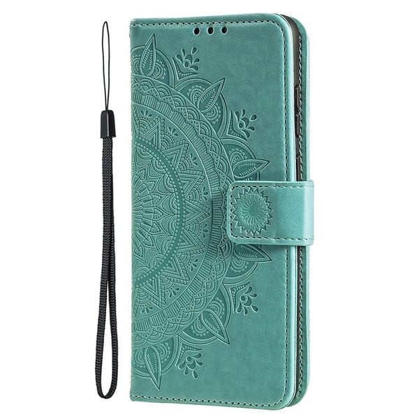 SKALO iPhone 15 Mandala Flip Cover - Turkis