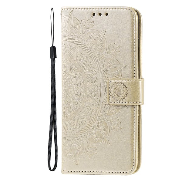 SKALO iPhone 15 Mandala Flip Cover - Guld