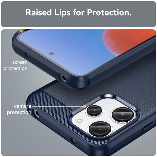 SKALO Xiaomi Redmi 12 4G/5G Armor Carbon Stødsikker TPU-cover
