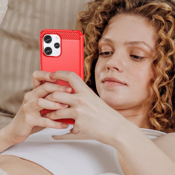 SKALO Xiaomi Redmi 12 4G/5G Armor Carbon Stødsikker TPU-cover