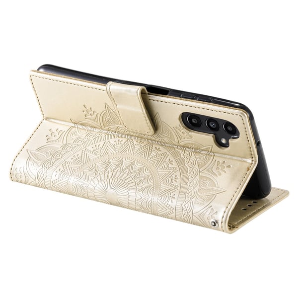 SKALO Samsung A25 5G Mandala Flip Cover - Guld