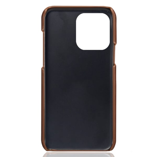 SKALO iPhone 15 Pro PU-læder Kortholder Cover - Brun