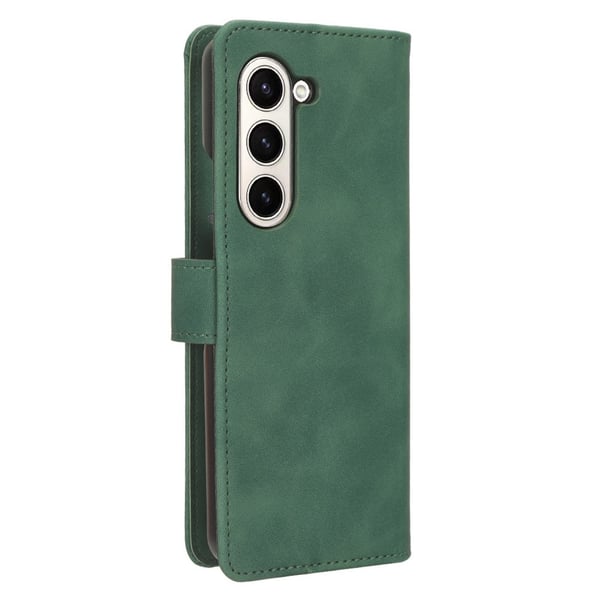 SKALO Samsung Z Fold5 Lompakkokotelo PU-nahkaa - Vihreä