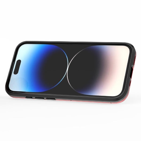 SKALO iPhone 15 Pro Max Armor Hybrid metal ring cover - Rød