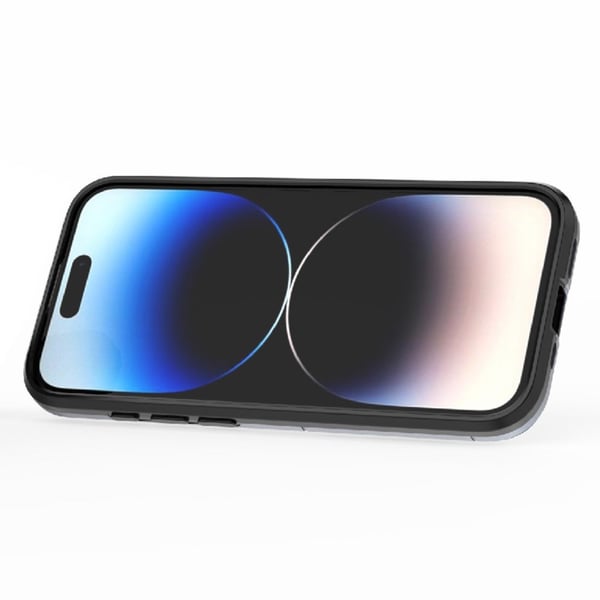 SKALO iPhone 15 Pro Max Armor Hybrid metal ring cover - Blå