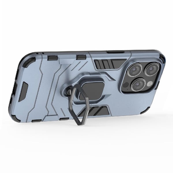 SKALO iPhone 15 Pro Max Armor Hybrid metal ring cover - Blå