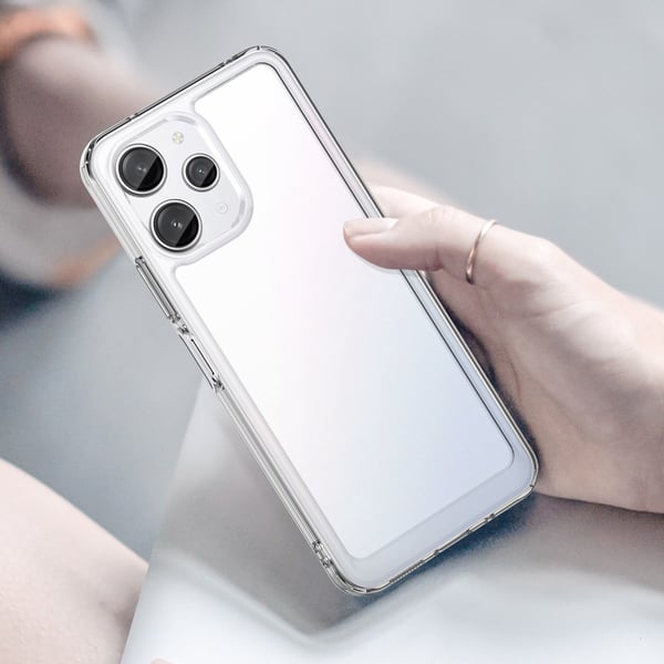 SKALO Xiaomi Redmi 12 4G/5G Transparent TPU Metal Buttons Cover - Gennemsigtig