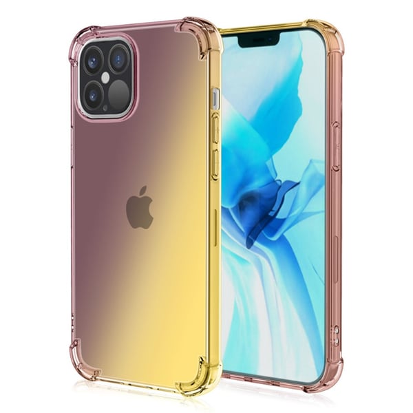 SKALO iPhone 15 Pro Max Gradient Ekstra stærk TPU-cover - Sort/Gul