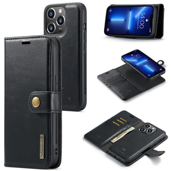 DG MING iPhone 15 Pro Max 2-i-1 Magnet Pungetui - Sort