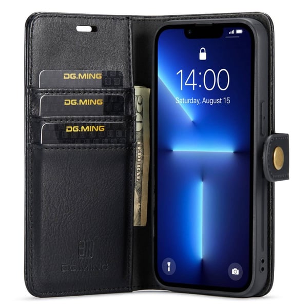DG MING iPhone 15 Pro Max 2-i-1 Magnet Pungetui - Sort