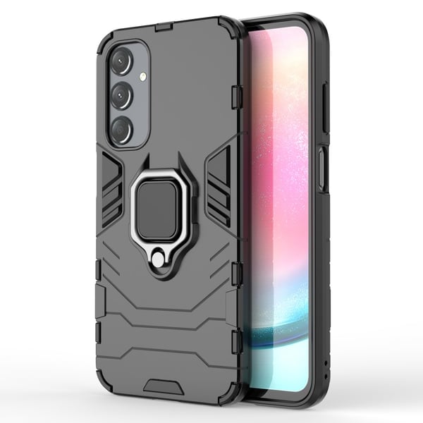 SKALO Samsung A25 5G Armor Hybrid metal ring cover - Sort