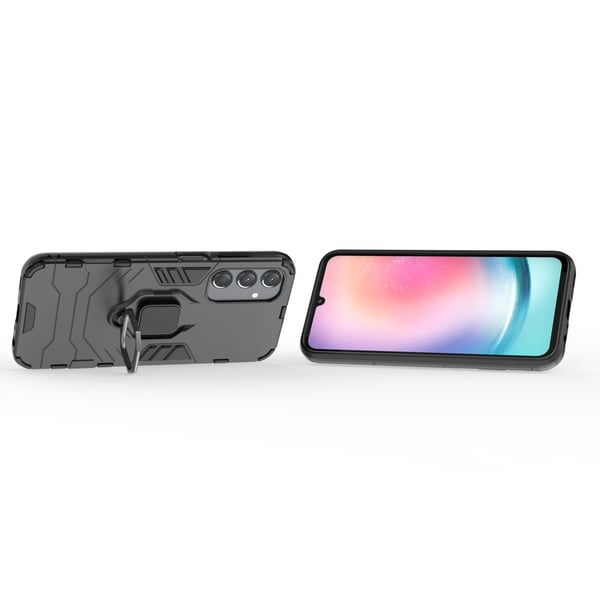 SKALO Samsung A25 5G Armor Hybrid metal ring cover - Sort