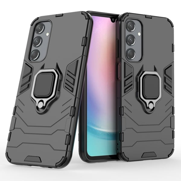 SKALO Samsung A25 5G Armor Hybrid metal ring cover - Sort