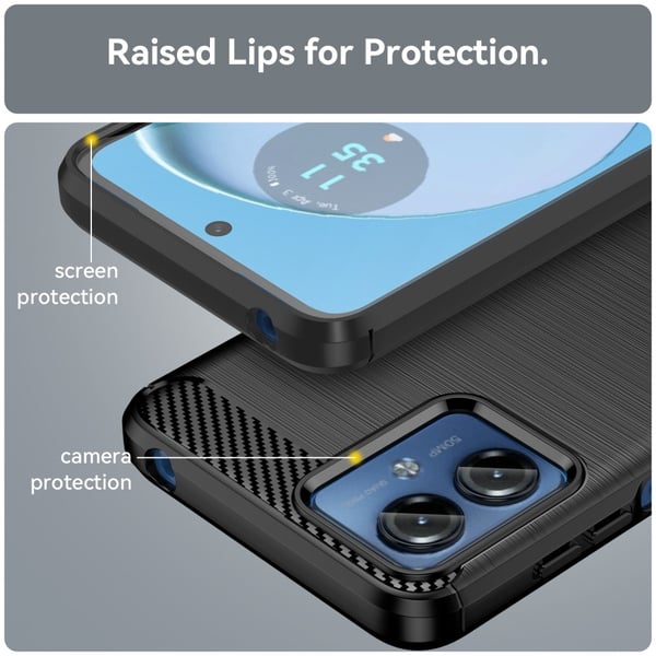 SKALO Motorola Moto G14 Armor Carbon Stødsikker TPU-cover