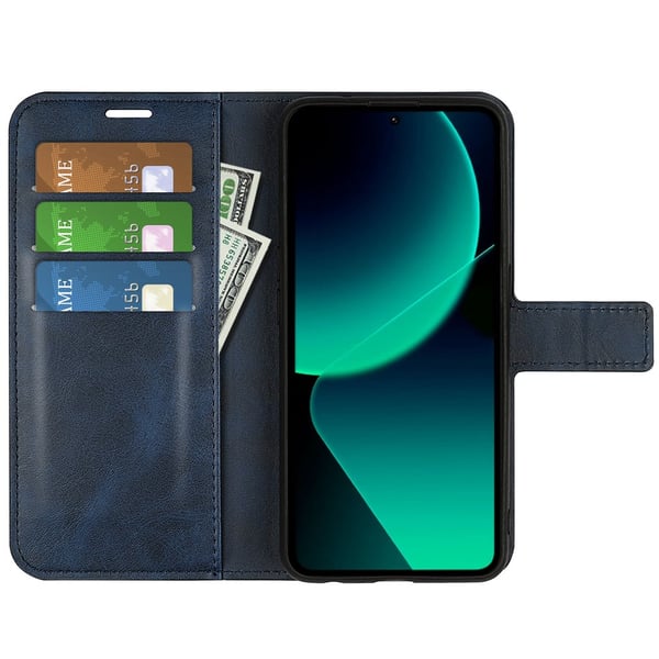 SKALO Xiaomi 13T/13T Pro Premium Wallet Flip Cover - Blå