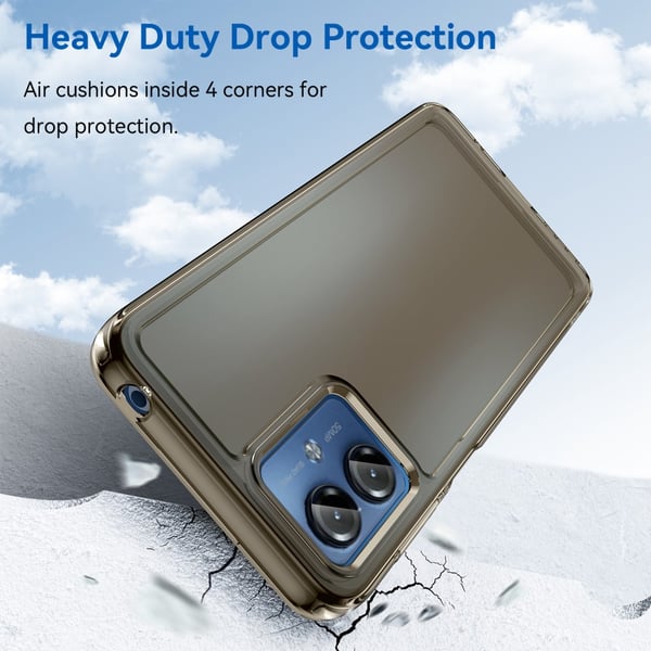 SKALO Motorola Moto G14 Transparent TPU Metal Buttons Cover - Grå