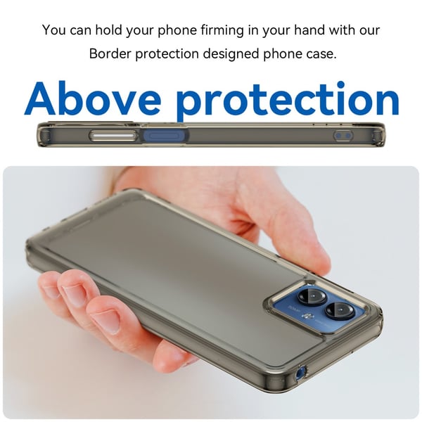 SKALO Motorola Moto G14 Transparent TPU Metal Buttons Cover - Grå
