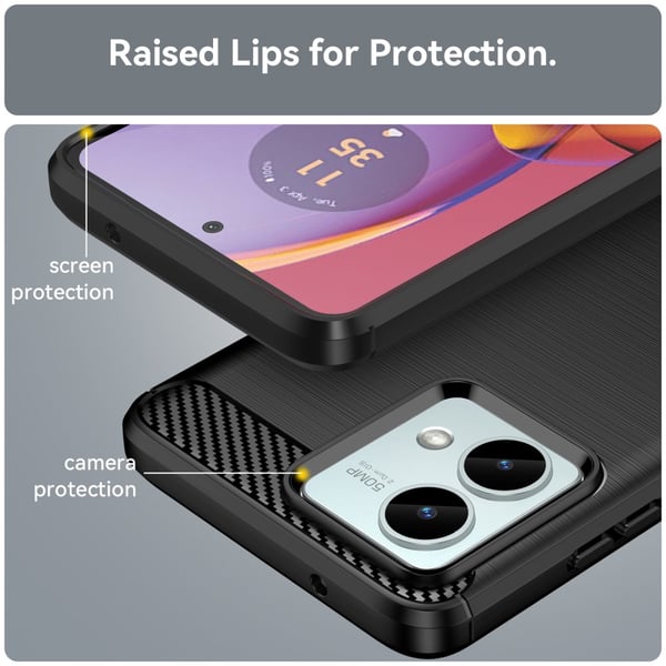 SKALO Motorola Moto G84 5G Armor Carbon Stødsikker TPU-cover
