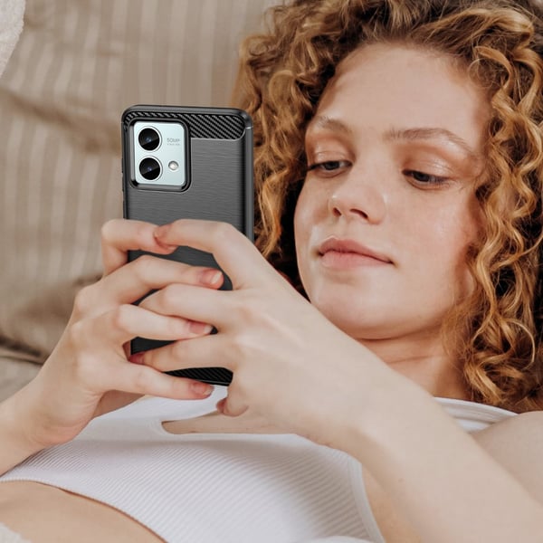 SKALO Motorola Moto G84 5G Armor Carbon Stødsikker TPU-cover