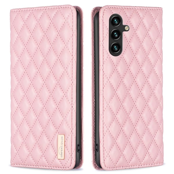 SKALO Samsung A15 4G BINFEN COLOR Big Wallet Quilted Flip Cover - Pink