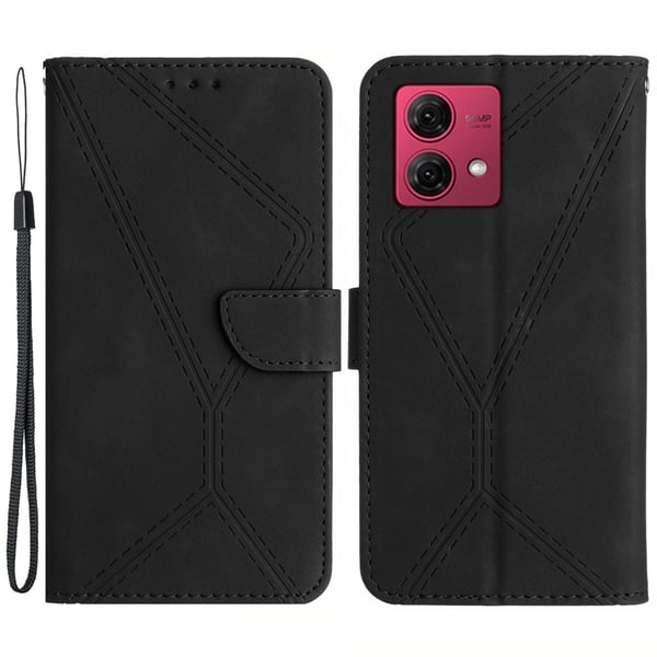 SKALO Motorola Edge 40 Neo 5G Embossed Plånboksfodral i PU-Läder - Svart