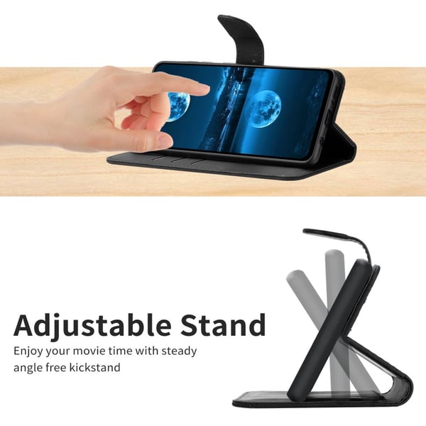 SKALO Motorola Edge 40 Neo 5G PU læderpung med prægning - Sort