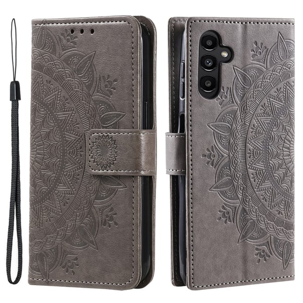 SKALO Samsung A15 4G Mandala lompakkokotelo - Harmaa