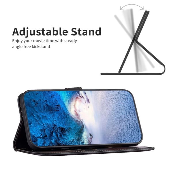 Motorola Moto G84 5G BINFEN COLOR Kohokuvioitu Lompakkokotelo - Musta