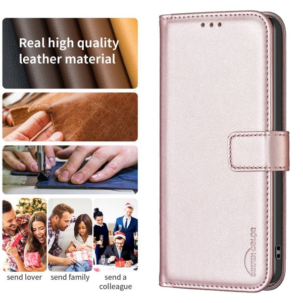 Motorola Moto G84 5G BINFEN COLOR Præget Flip Cover - Rosa guld