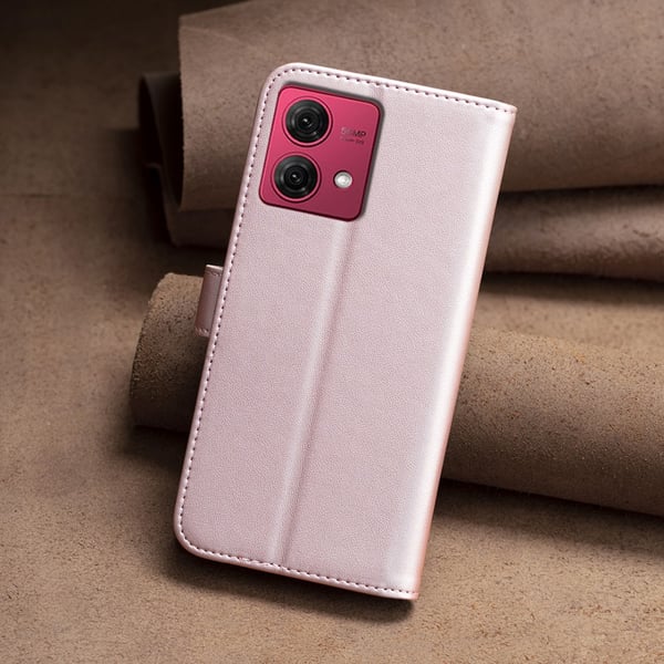 Motorola Moto G84 5G BINFEN COLOR Præget Flip Cover - Rosa guld