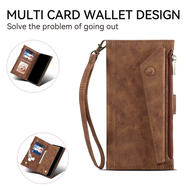 SKALO Motorola Moto G84 5G ESEBLE Big Wallet Pungetui - Brun