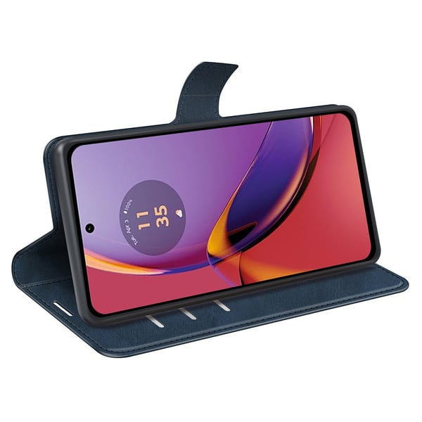 SKALO Motorola Moto G84 5G Premium Wallet Flip Cover - Blå