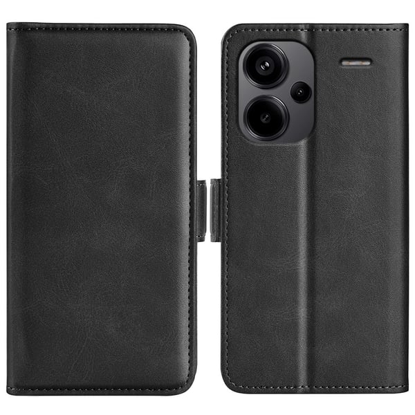 SKALO Xiaomi Redmi Note 13 Pro+ Premium Wallet Lompakkokotelo - Musta