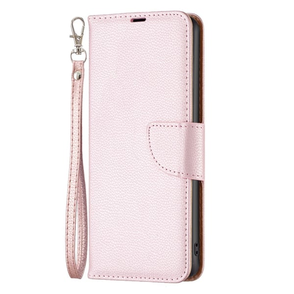 SKALO Samsung S24 Litchi Flip Cover - Rosa guld