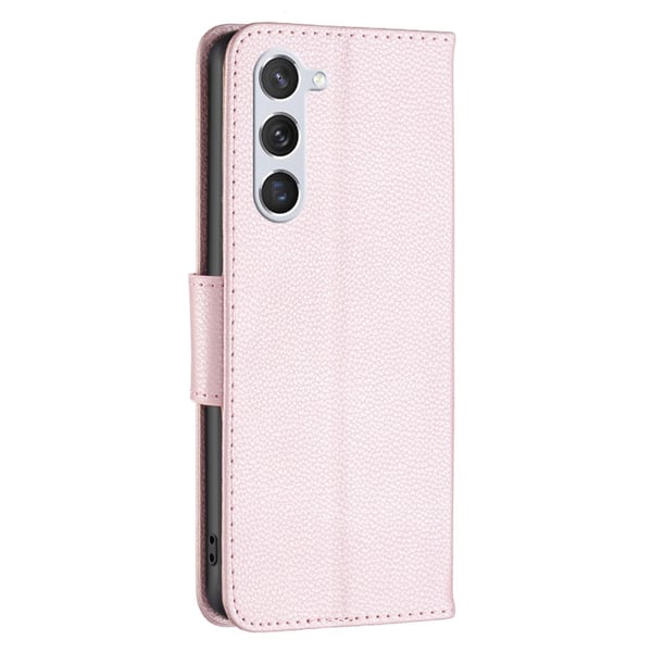 SKALO Samsung S24 Litchi Flip Cover - Rosa guld