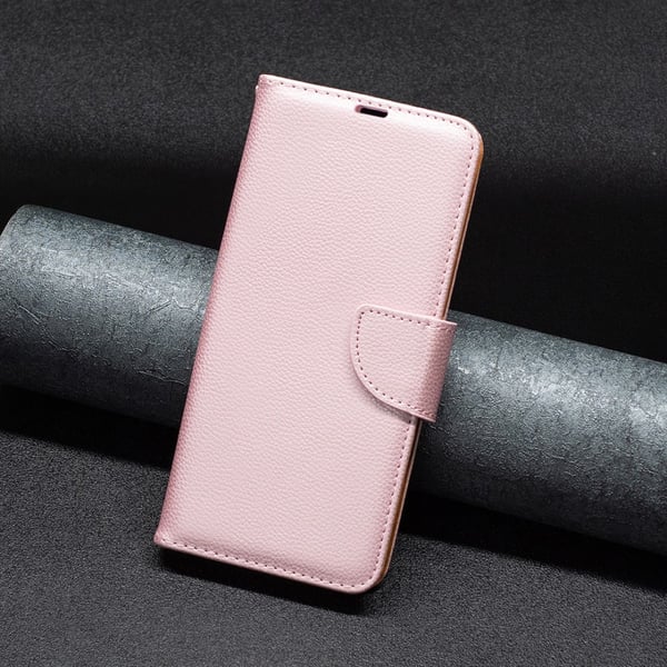 SKALO Samsung S24 Litchi Flip Cover - Rosa guld