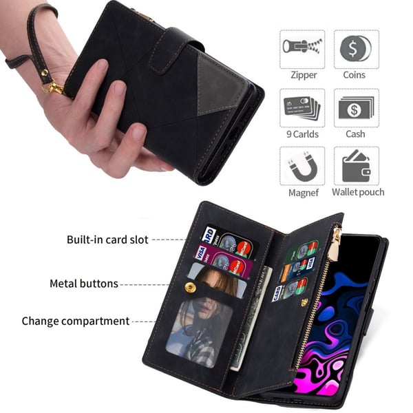 Xiaomi 13T/13T Pro BINFEN COLOR Kohokuvioitu Lompakkokotelo - Musta