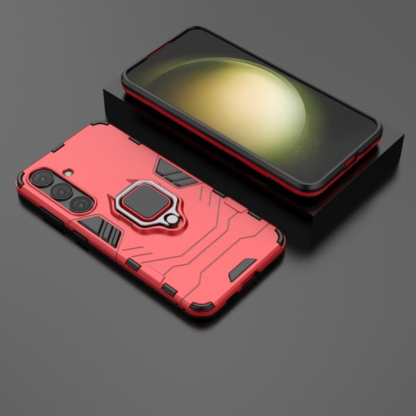 SKALO Samsung S24+ Armor Hybrid metal ring cover - Rød