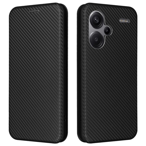 SKALO Xiaomi Redmi Note 13 Pro+ Carbon Fiber Pungetui - Sort