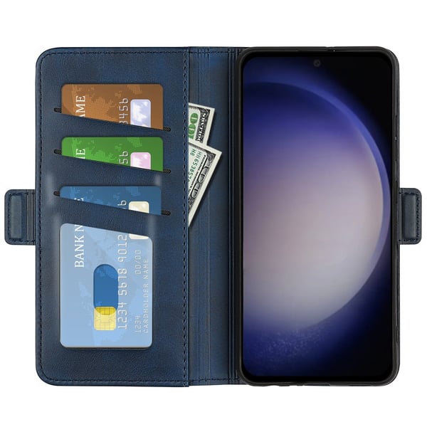 SKALO Samsung S24 Premium Wallet Flip Cover - Blå