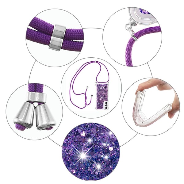 SKALO Samsung A05s 4G Kvicksand Glitter Mobile Collar - Lilla