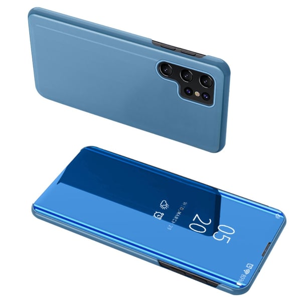 SKALO Samsung S24 Ultra Clear View Flip Cover - Blå SKALO Samsung S24 Ultra Clear View Flip Cover - Blå