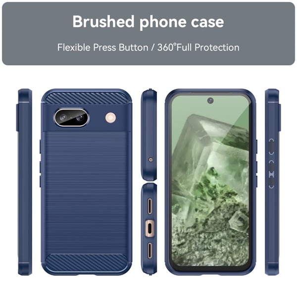 SKALO Google Pixel 8a Armor Carbon Stødsikker TPU-cover