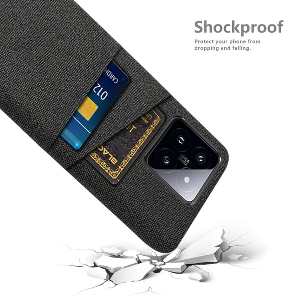 SKALO Xiaomi 14 5G Kortholder Cover i Stof - Sort