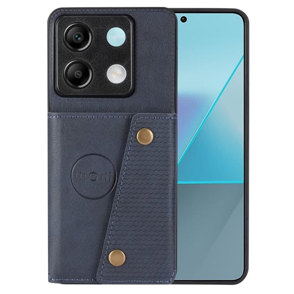 SKALO Xiaomi Redmi Note 13 Pro 5G PU-nahkainen Suojakuori Lompakolla - Sininen SKALO Xiaomi Redmi Note 13 Pro 5G PU-nahkainen Suojakuori Lompakolla - Sininen
