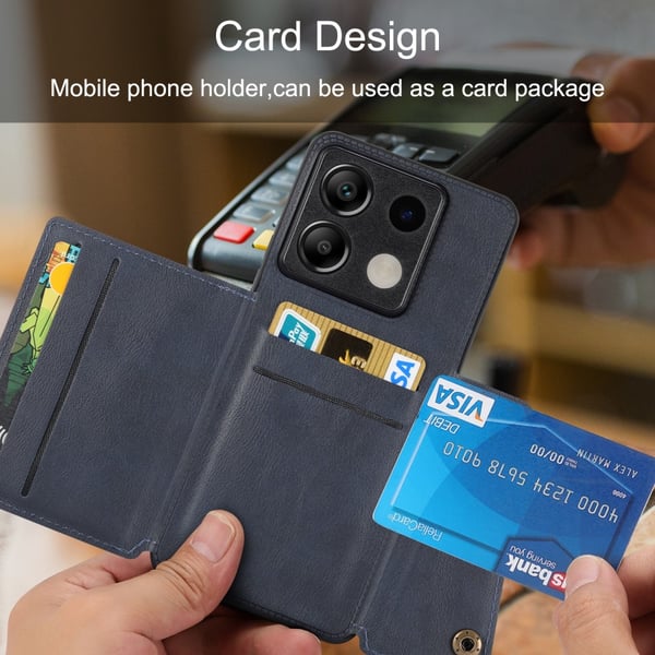 SKALO Xiaomi Redmi Note 13 Pro 5G PU-læder Cover med Pung - Sort