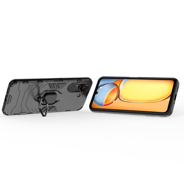 SKALO Xiaomi Redmi 13C 4G Armor Hybrid metal ring cover - Sort
